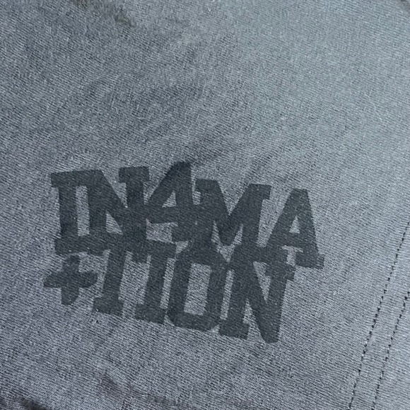 In4mation T Shirt "In4Mant" Hot Tatoo Girl with Gun Y2K Streetwear Gray Cotton L - Picture 4 of 9